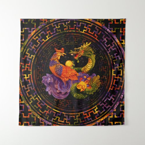 Phoenix and Dragon _ in color Tapestry