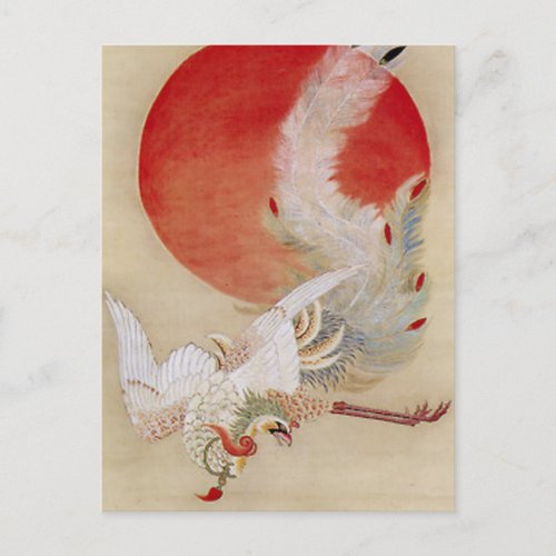 Phoenix and Sun Painting by Ito Jakuchu Postcard