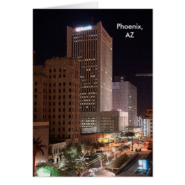 Phoenix Arizona at Night Cards (Front)