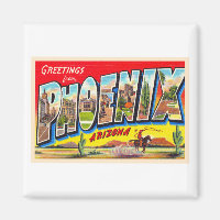 Phoenix Arizona AZ Vintage Large Letter Postcard 1
