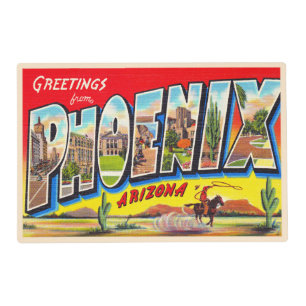 Phoenix Arizona AZ Vintage Large Letter Postcard 1 Placemat