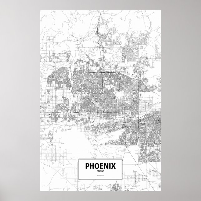 Phoenix, Arizona (black on white) Poster (Front)