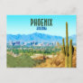 Phoenix Arizona City Cactus and Mountain Vintage Postcard