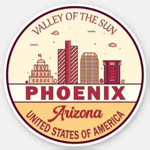 Phoenix Arizona City Skyline Emblem Sticker