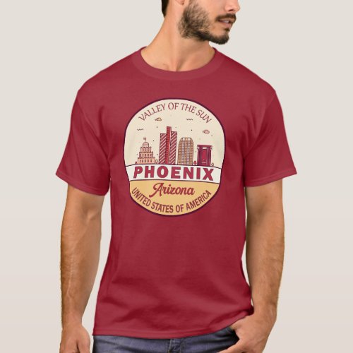 Phoenix Arizona City Skyline Emblem T_Shirt