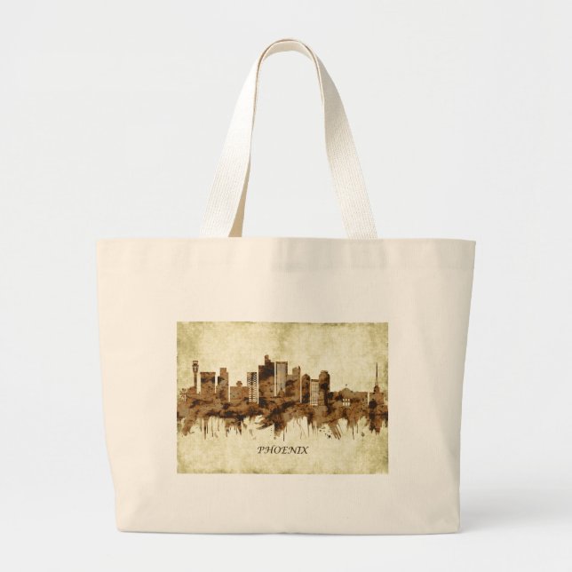 Phoenix Arizona Cityscape Large Tote Bag (Front)