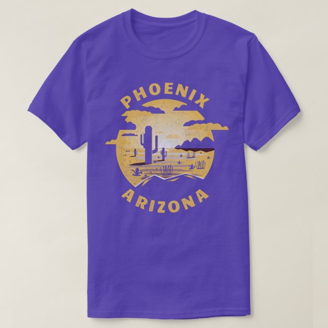 Phoenix Arizona Desert Illustration Vintage Souven T-Shirt (Design Front)