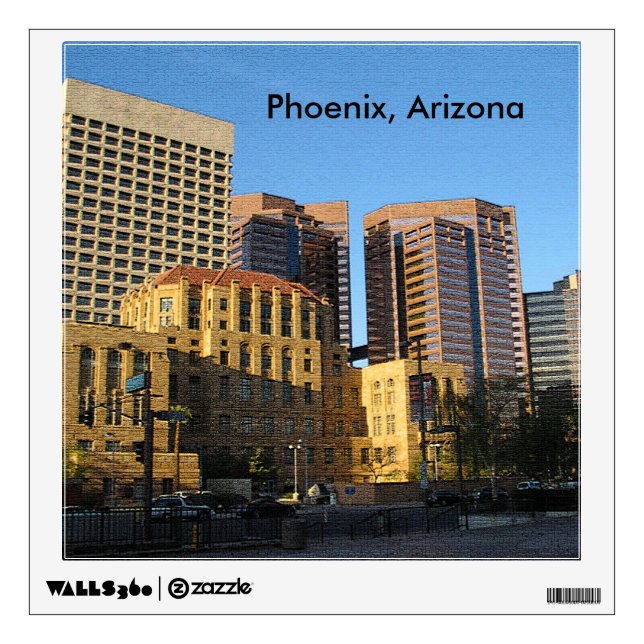 Phoenix, Arizona Downtown Wall Sticker (Front)
