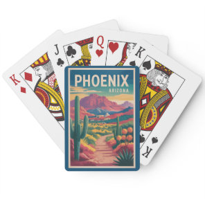 Phoenix Arizona Illustration Travel Art Vintage Poker Cards