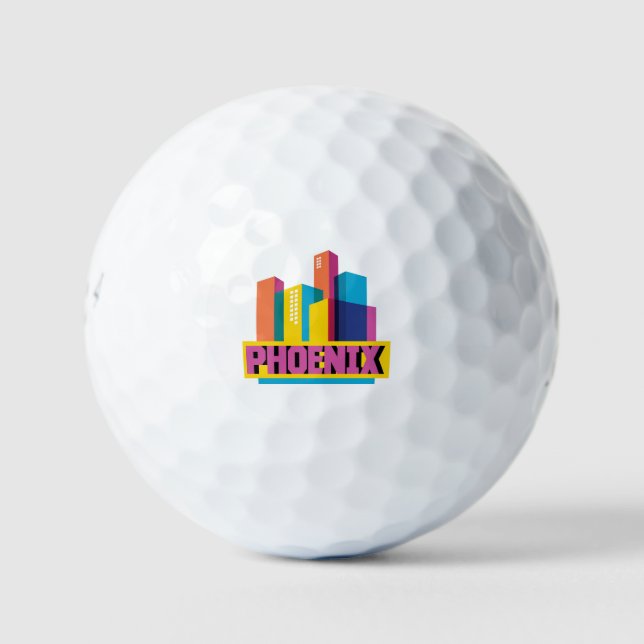 Phoenix, Arizona | Neon Skyline Golf Balls (Front)