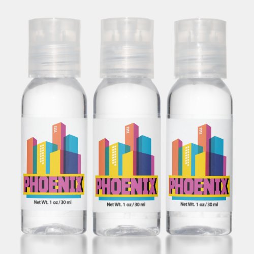 Phoenix Arizona  Neon Skyline Hand Sanitizer