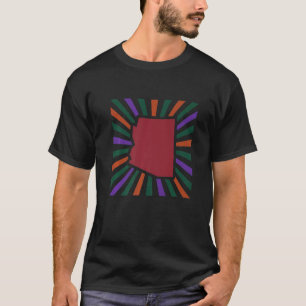 Phoenix Arizona Purple And Green Color Burst Graph T-Shirt