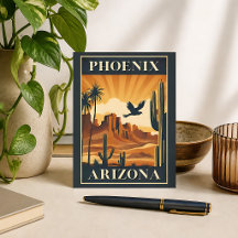 Phoenix Arizona Retro Travel Poster