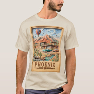 Phoenix Arizona Road Trip Vintage Travel Textured T-Shirt