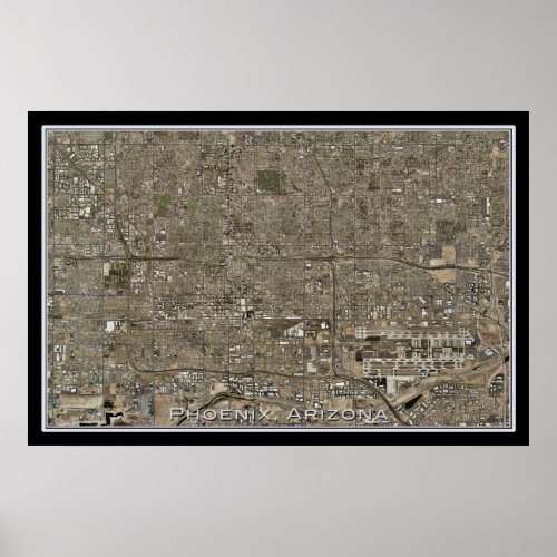 Phoenix Arizona Satellite Poster Map