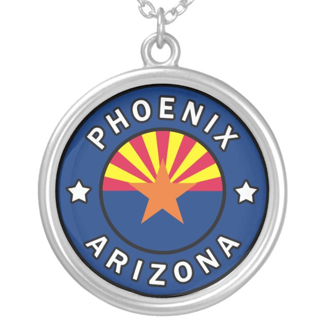 Phoenix Arizona Silver Plated Necklace (Front)