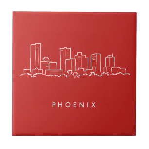 Phoenix Arizona Skyline Ceramic Tile