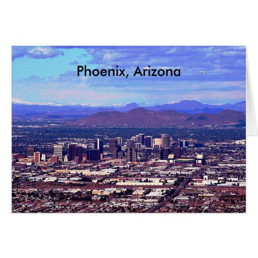Phoenix Arizona Skyline in Daytime Cards (Front Horizontal)
