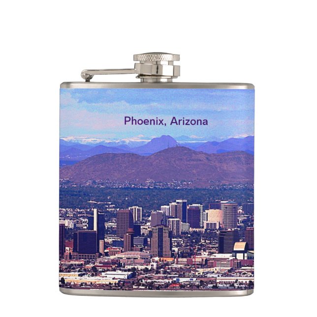 Phoenix Arizona Skyline in Daytime Flask (Front)
