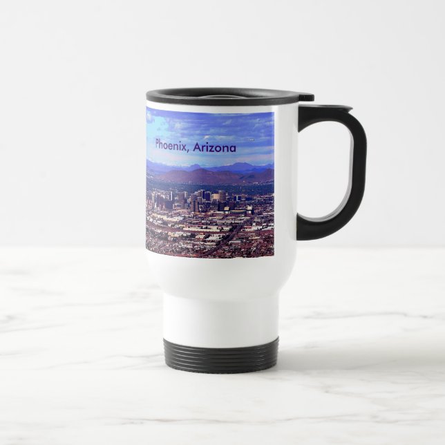 Phoenix Arizona Skyline in Daytime Travel Mug (Right)