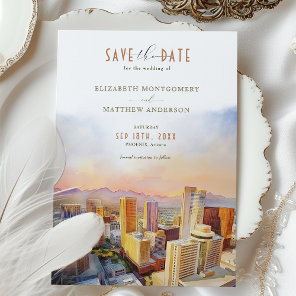 Phoenix Arizona Skyline Save the Date Invitation
