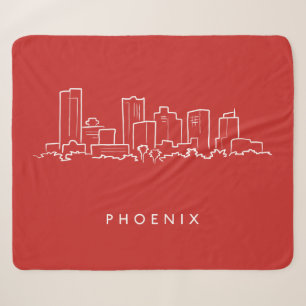 Phoenix Arizona Skyline Sherpa Blanket