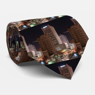Phoenix Arizona Skyscapers at Night Neck Tie