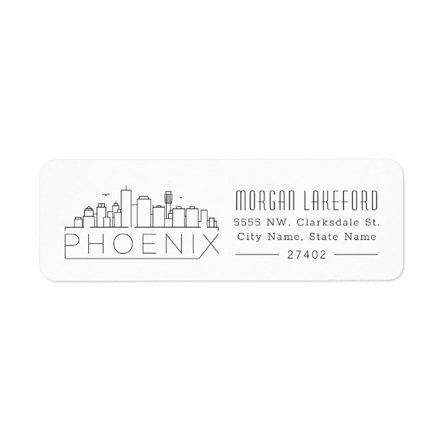 Phoenix, Arizona Stylized Skyline | Label (Front)
