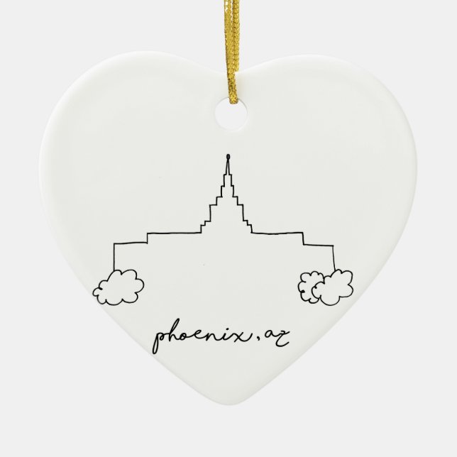 phoenix arizona temple simple modern sketch ceramic ornament (Front)
