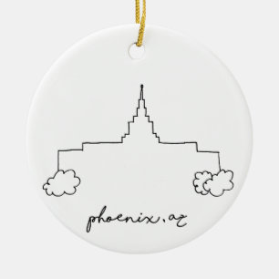 phoenix arizona temple simple modern sketch ceramic ornament