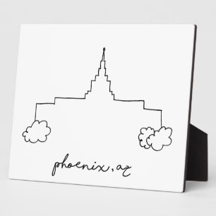 phoenix arizona temple simple modern sketch plaque