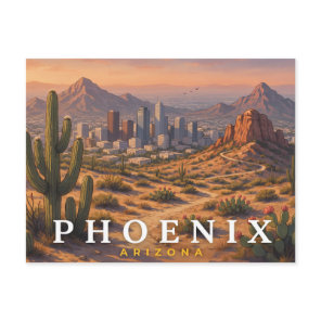Phoenix Arizona Travel Postcard | Desert Skyline