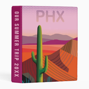 Phoenix Arizona Travel Poster Add Your Text Mini Binder