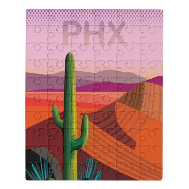 Phoenix Arizona | Travel Poster Jigsaw Puzzle (Puzzle Vertical)