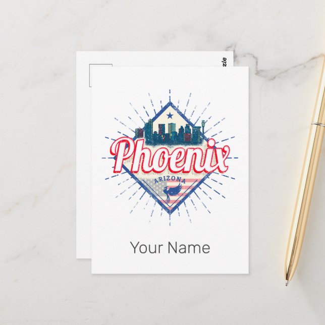 Phoenix Arizona United States Skyline Vintage USA Postcard (Front/Back In Situ)
