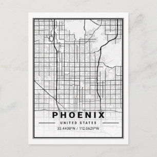 Phoenix Arizona USA Travel City Map Postcard