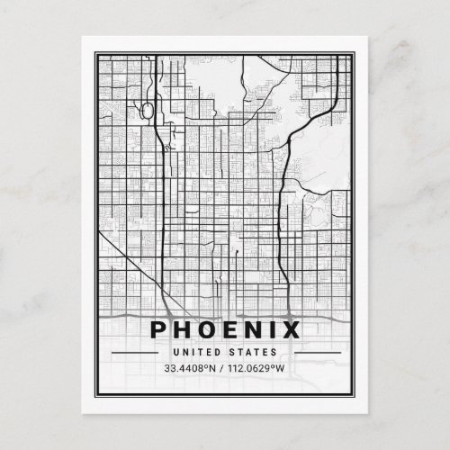 Phoenix Arizona USA Travel City Map Postcard