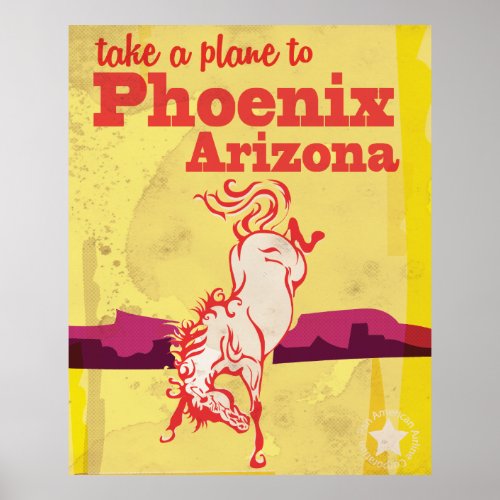 Phoenix Arizona USA  Vintage Travel Poster