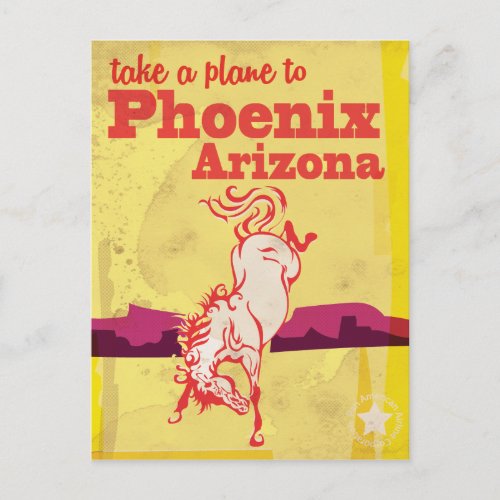 Phoenix Arizona USA Vintage Travel Poster Postcard