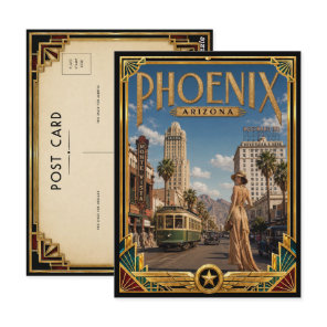 Phoenix Arizona Vintage Art Deco Golden Age Postcard