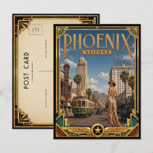 Phoenix Arizona Vintage Art Deco Golden Age Postcard