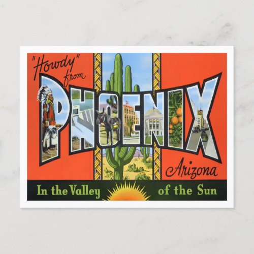 Phoenix Arizona Vintage Big Letters Postcard