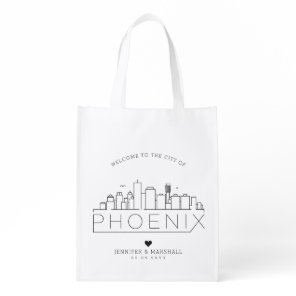 Phoenix, Arizona Wedding | Stylized Skyline Grocery Bag