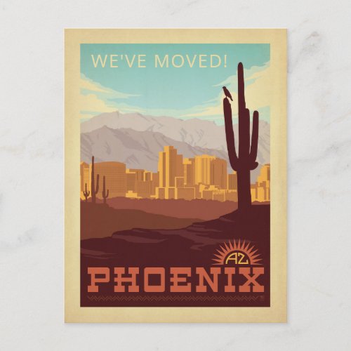 Phoenix Arizona  Weve Moved Invitation Postcard