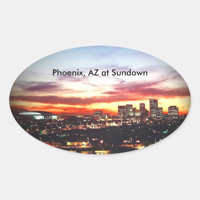 Phoenix, AZ at Sundown Oval Sticker (Front)