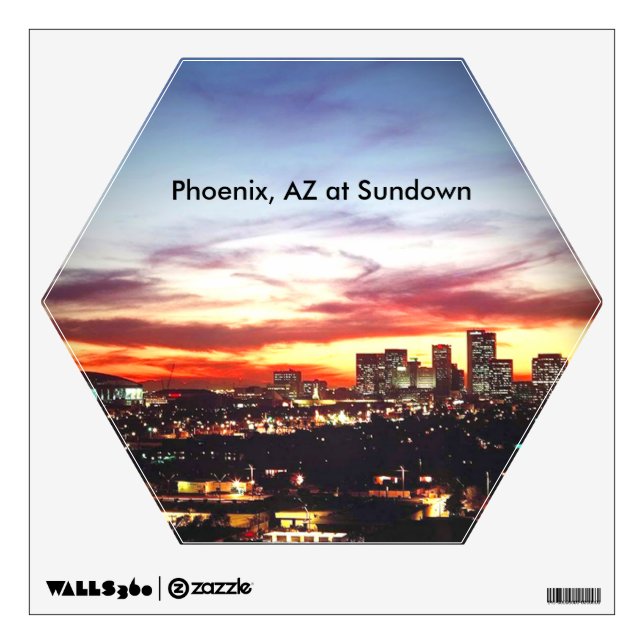 Phoenix, AZ at Sundown Wall Decal (Front)
