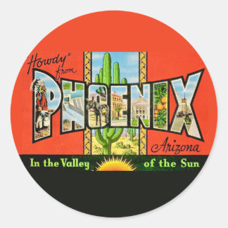 Phoenix AZ Retro Classic Round Sticker