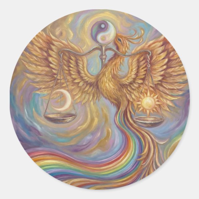 Phoenix Balance Yin Yang Sticker (Front)
