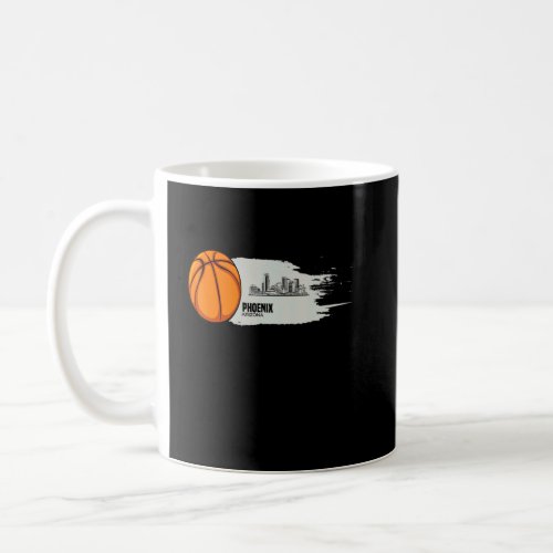 Phoenix Basketball B_Ball City Arizona Skyline Ret Coffee Mug