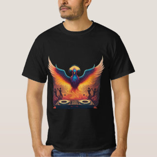 Phoenix Beats: Ignite Your Style with Fiery DJ T-Shirt